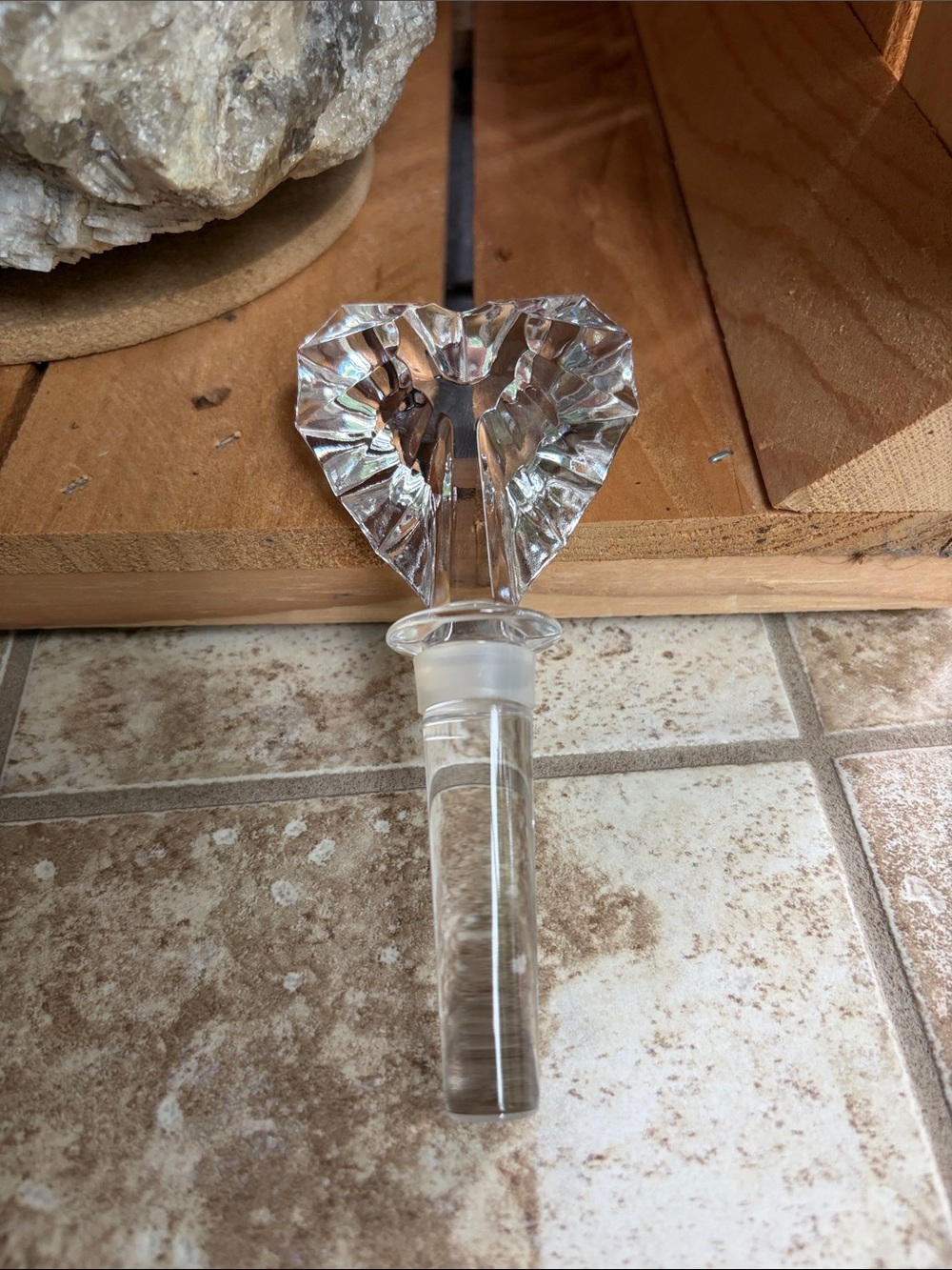 Mikasa Clear Crystal Heart Bottle Stopper